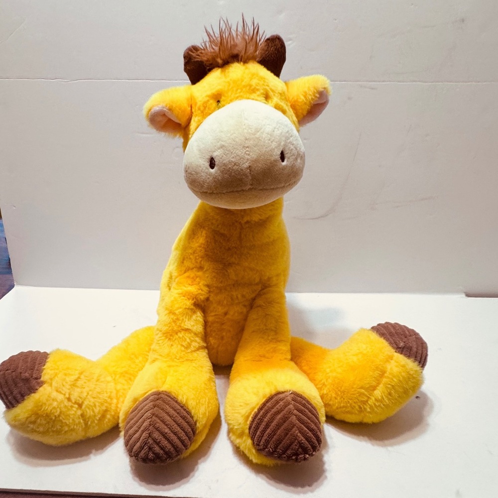 Gigglescape Giraffe Plush Stuffed Animal Yellow Brown Corduroy Hooves 15 Inch